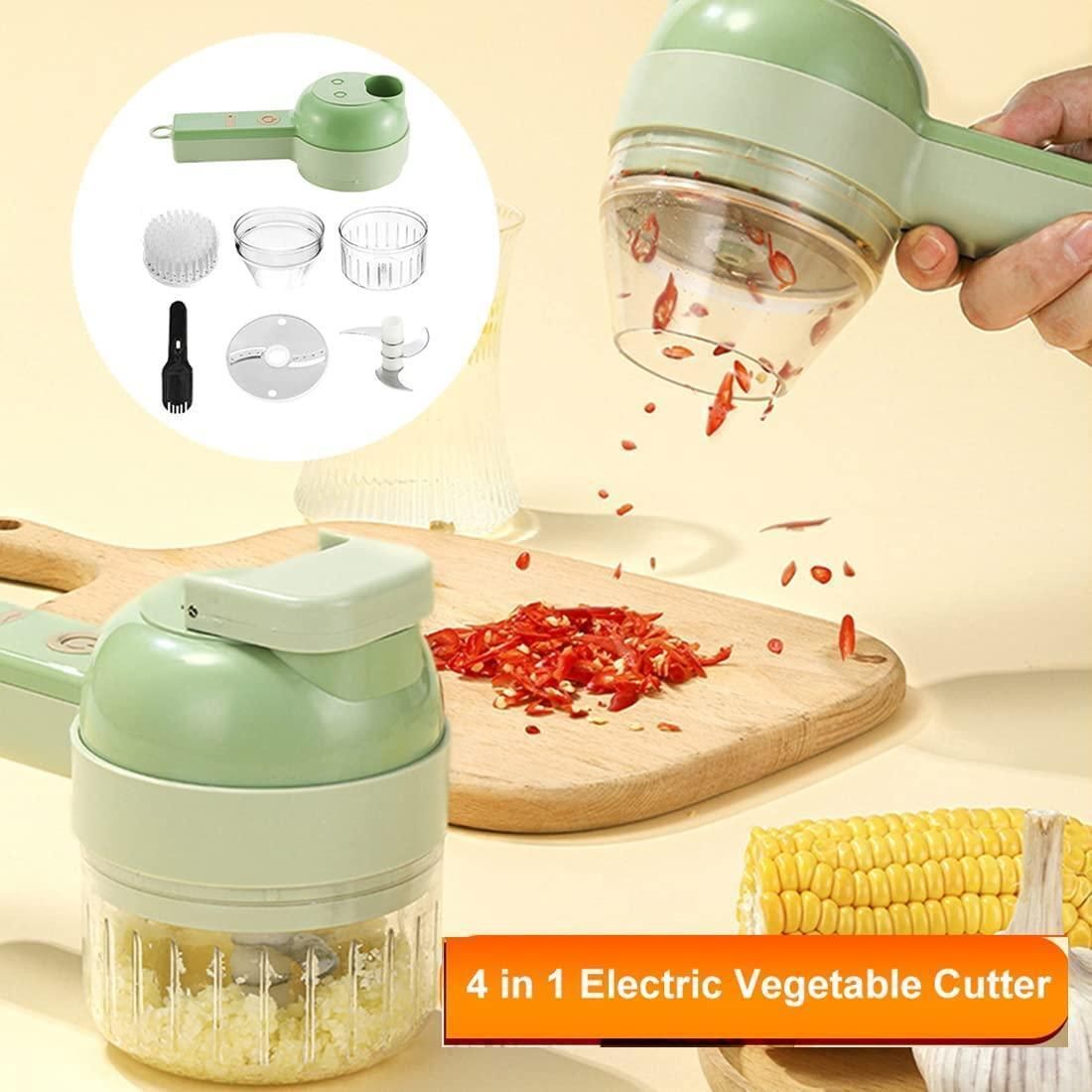 4-in-1 Electric Vegetable Cutter Set – Portable Multifunctional Kitchen Tool - City Shop