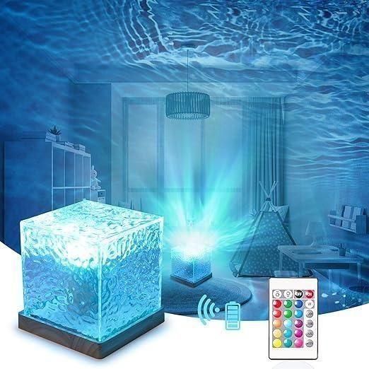 Rotating Water Ripple Night Light – Soothing Aura Lamp - City Shop