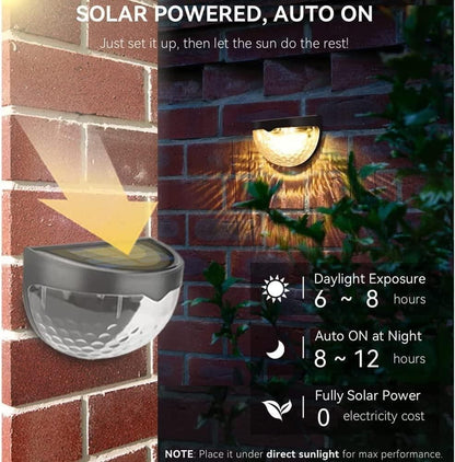 Solar Fence Lights (4-Pack) – Energy-Efficient Outdoor LED Lights