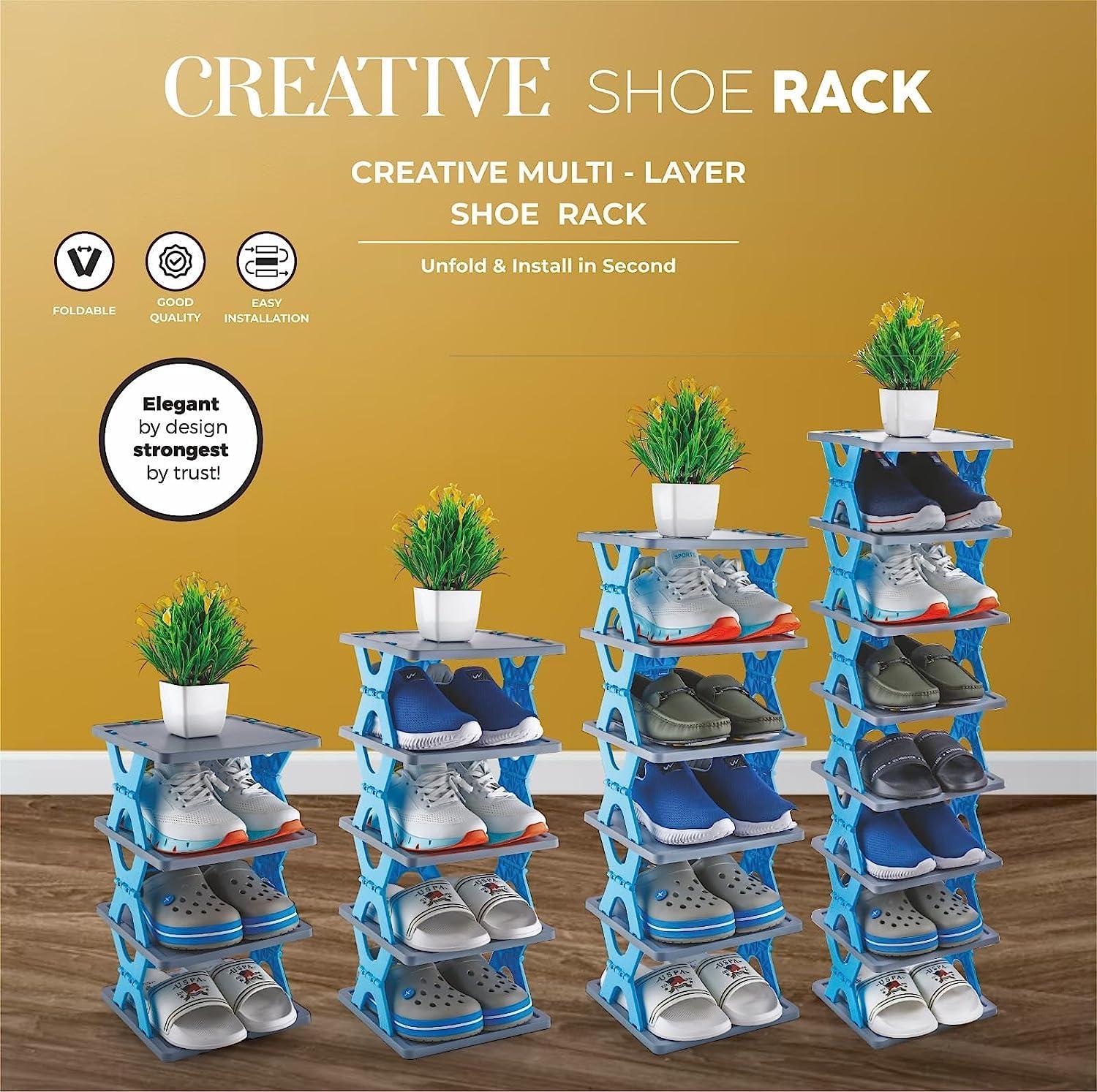 Smart Foldable 4-Layer Shoe Rack – Space-Saving Organizer - City Shop